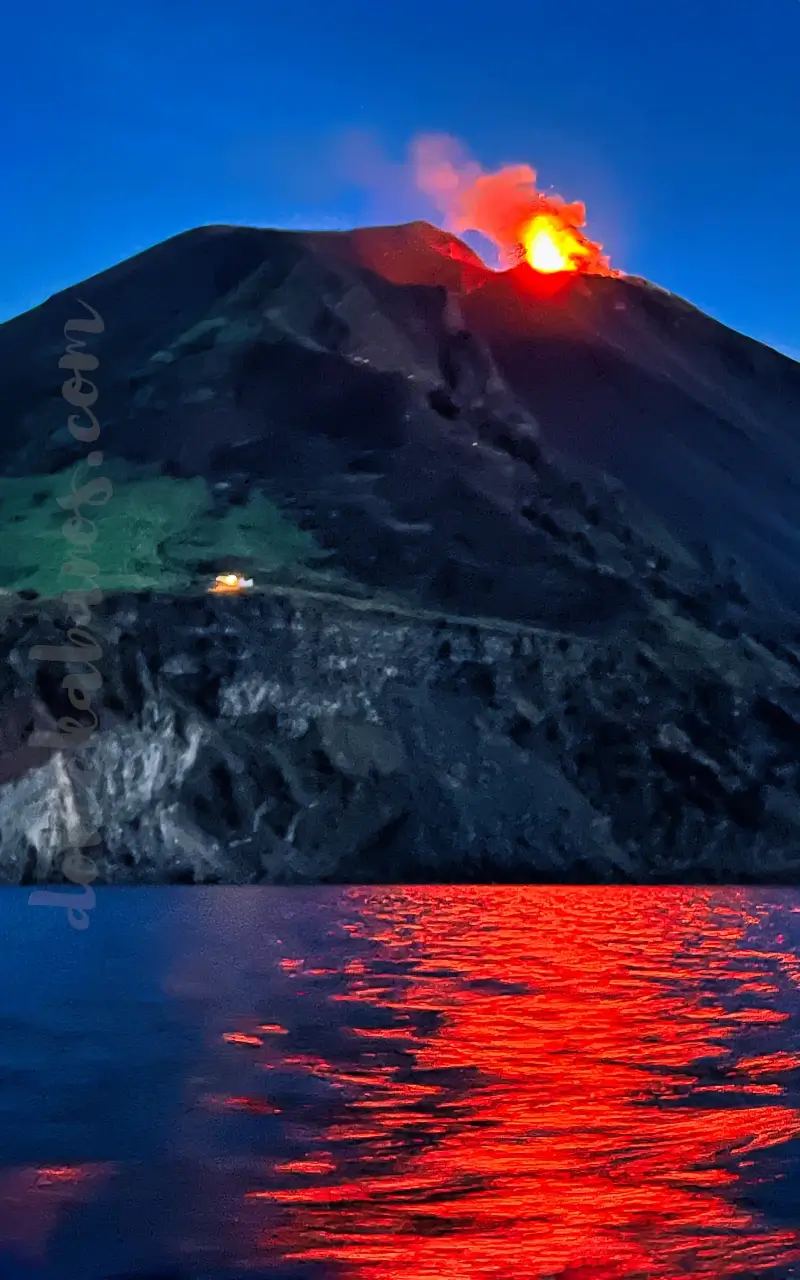 wulkan stromboli podczas erupcji